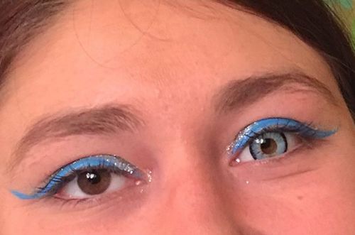 Customer photo review of Icoloured® Elf Blue Colored Contact Lenses