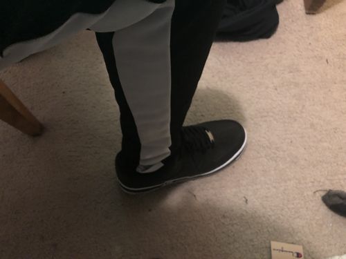 Customer photo review of Premium Side Stripe Zip Pocket Track Pants (Black - White)
