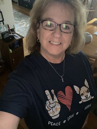 Customer photo review of Peace Love Dog - Personalized Custom Unisex T-shirt