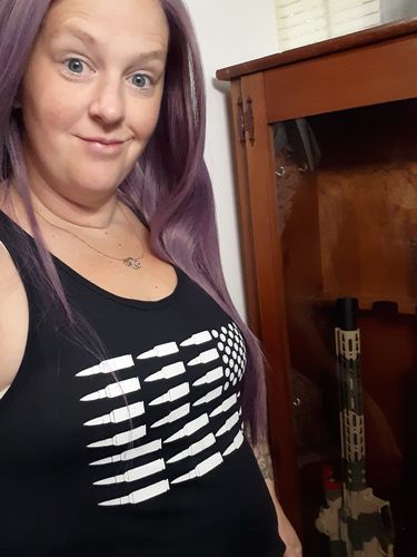 Customer photo review of Bullet American Flag Womens Apparel