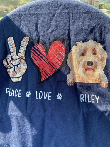 Customer photo review of Peace Love Dog - Personalized Custom Unisex T-shirt