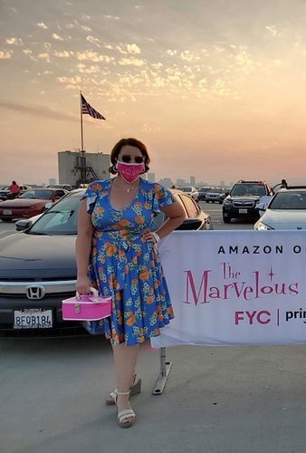 Customer photo review of Castellana Oranges Jersey Dress by Hell Bunny