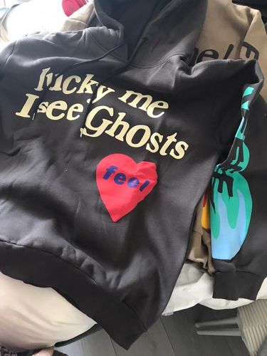Customer photo review of "Lucky Me I See Ghosts" Hoodie