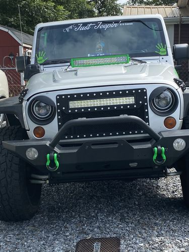 Customer photo review of Black Angry Eyes Head Light Bezels Coverfor 11-18 Jeep Wrangler JK/ JKU