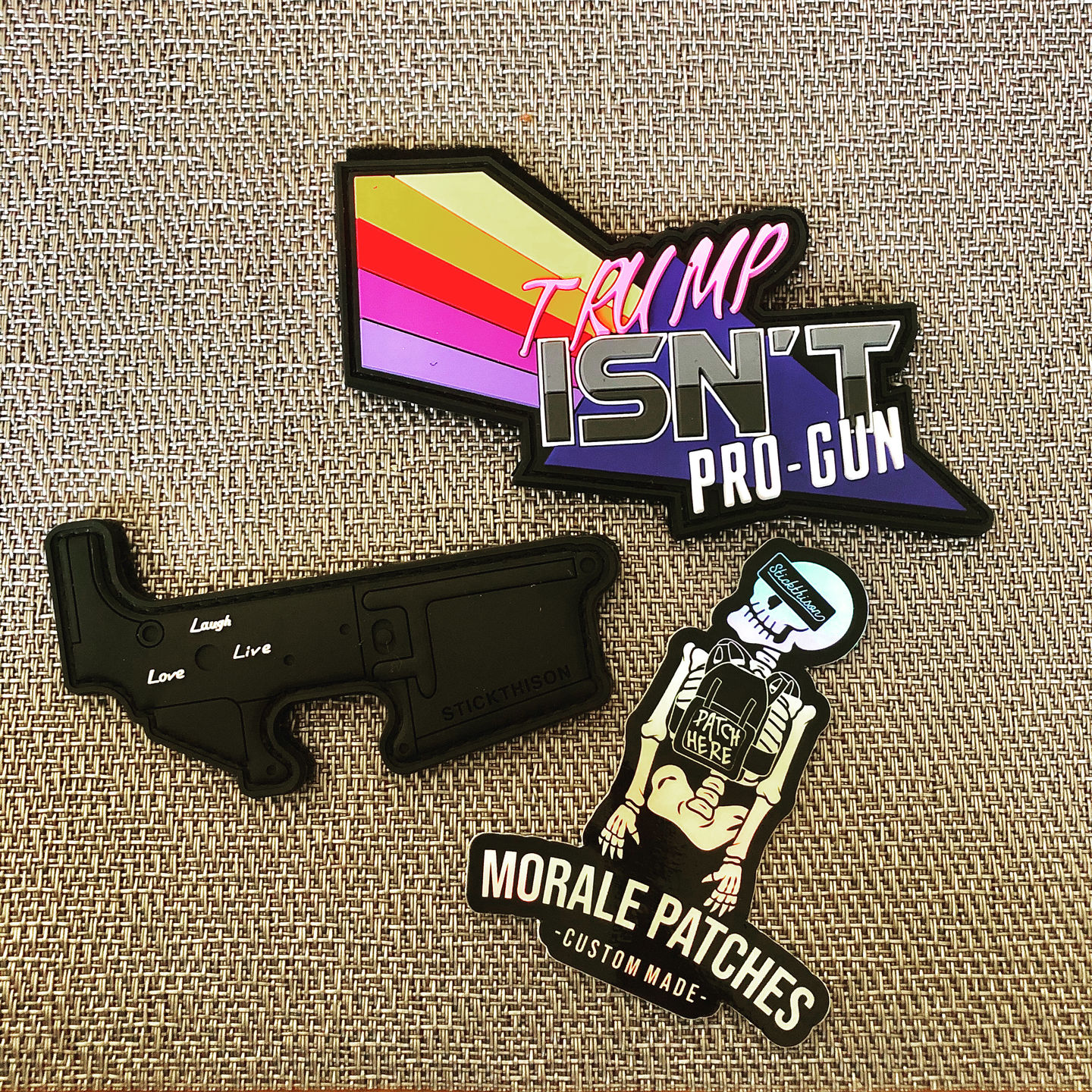 Customer photo review of Live Laugh Love Morale Patch