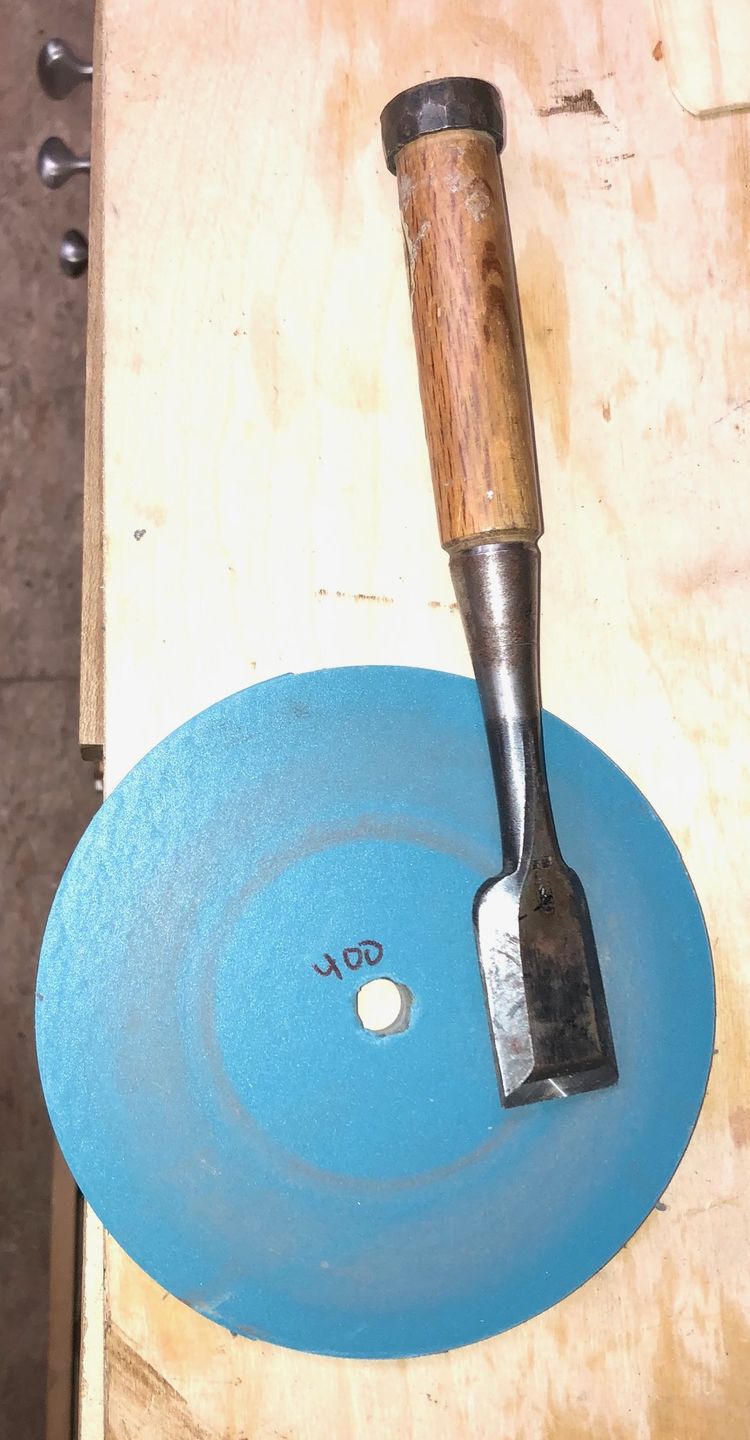 Customer photo review of 6 Inch Adhesive Back (PSA) Blue Wet / Dry Sharpening Film Sanding Discs, 10 Pack
