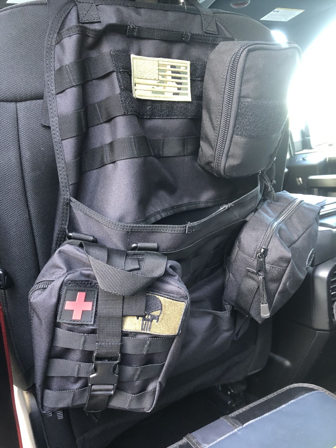 Customer photo review of Tactical MOLLE Car Seat Organizer v2