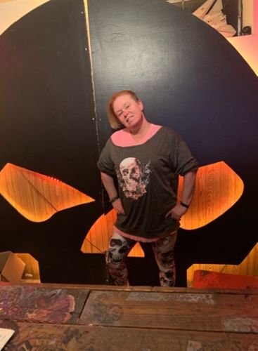 Customer photo review of Grey Floral Skulls & Roses Outfit