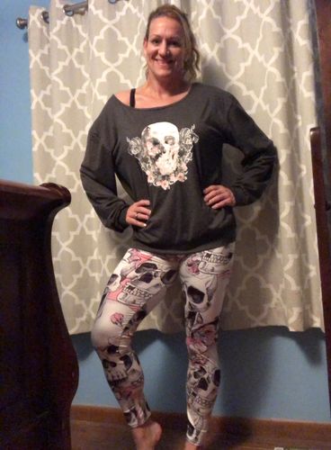 Customer photo review of Grey Floral Skulls & Roses Outfit