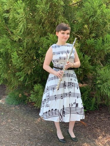 Customer photo review of 1950ER  MUSIKNOTE GEDRUCKT SWING PARTY KLEID MIT GÜRTEL