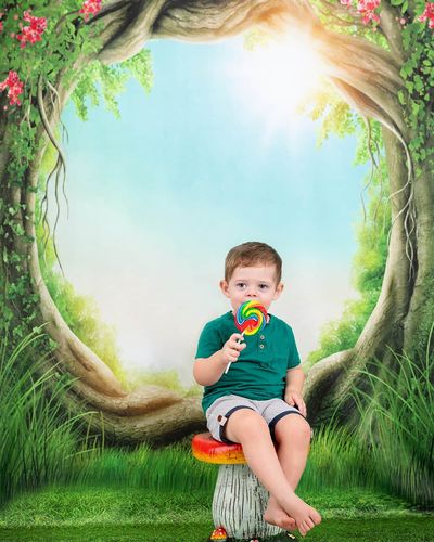 Customer photo review of Kate Fantastic Backdrop Scenery Forest Circle Tree