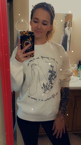 Customer photo review of Give Yourself Time To Grow, Self-Acceptance Is A Process -- Sweatshirt