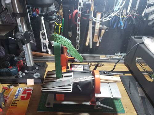 Customer photo review of 1 X 30 Inch Knife Makers Sanding Belts Assortment