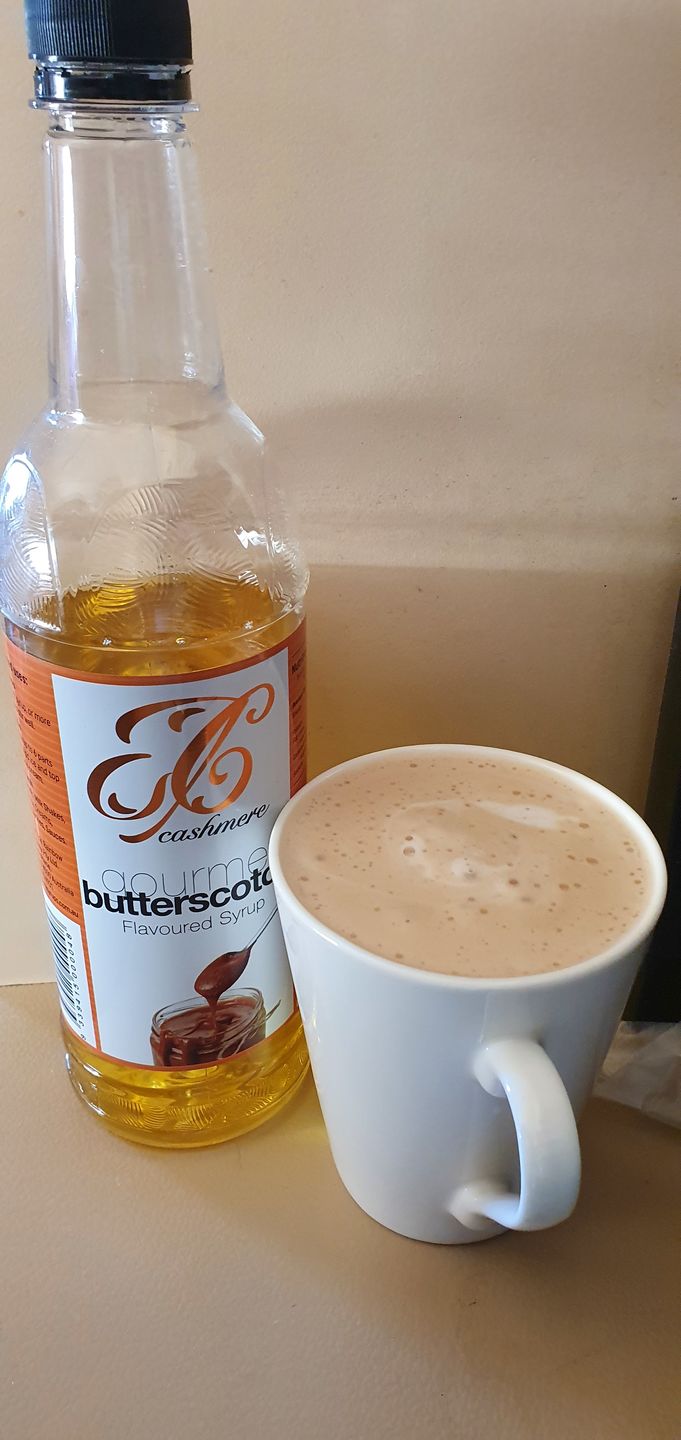 Customer photo review of Butterscotch Coffee Syrup