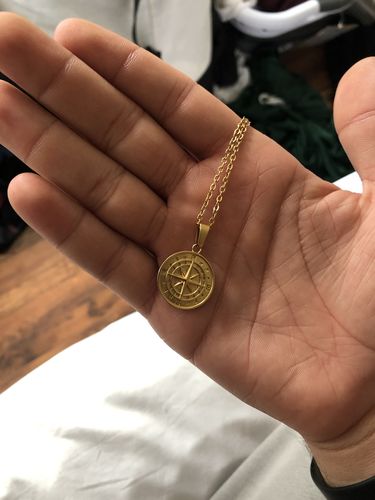 Customer photo review of Compass Pendant (Gold)