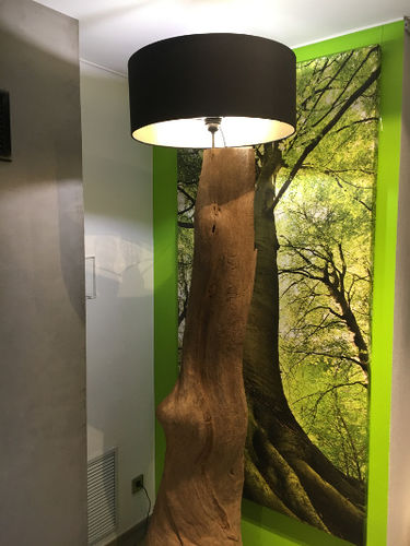 Customer photo review of Standlampe Teak Wurzelholz  RIAZ  | inkl. Lampenschirm
