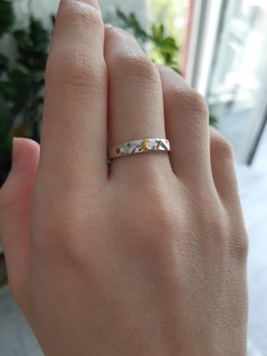 Customer photo review of Sun Moon Stars Couple Rings