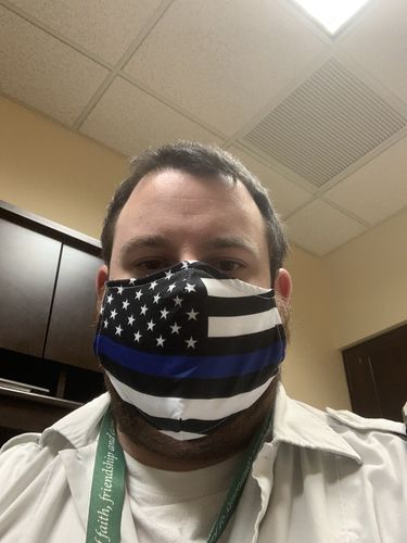 Customer photo review of Thin Blue Line Face Cover