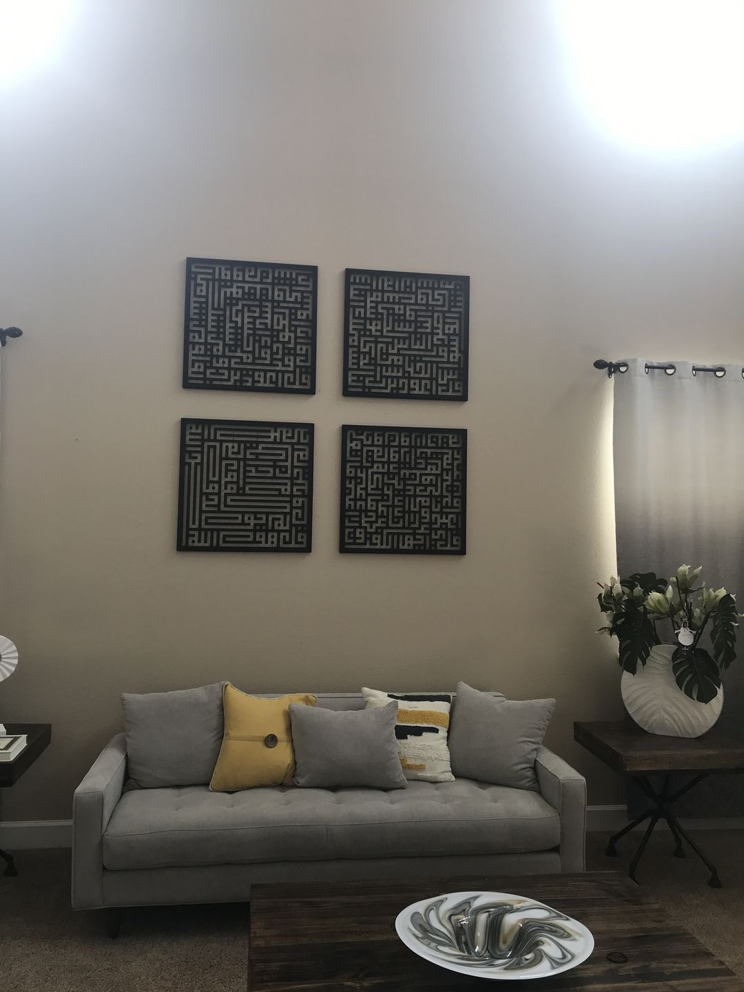 Customer photo review of Kufic 4 Qul Surah Metal Decor