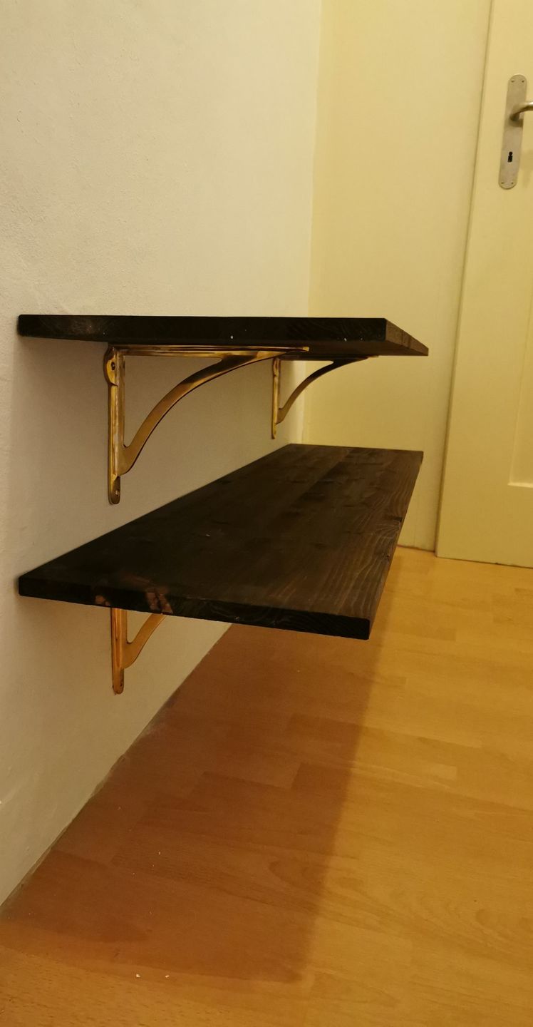 Customer photo review of Brass Ironbridge Shelf Brackets