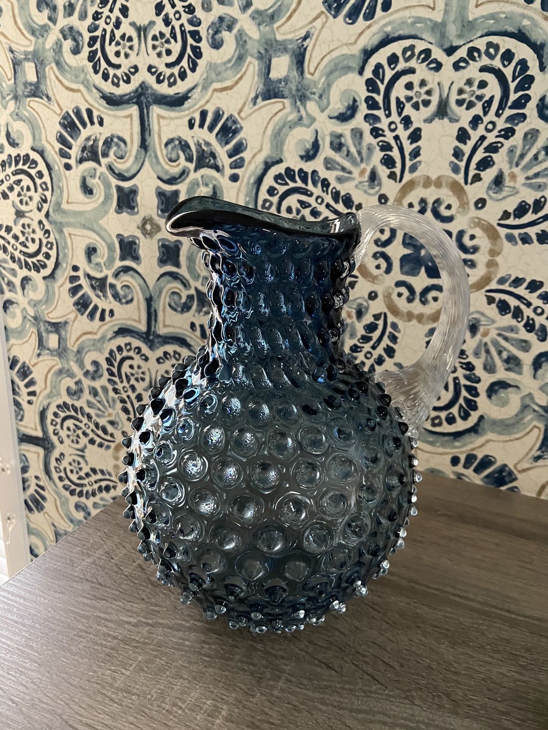Customer photo review of Underlay Blue Smoke Hobnail Jug