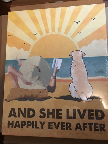 Customer photo review of Dog Happily Ever After - Personalized Custom Canvas - Dog, Beach and Book