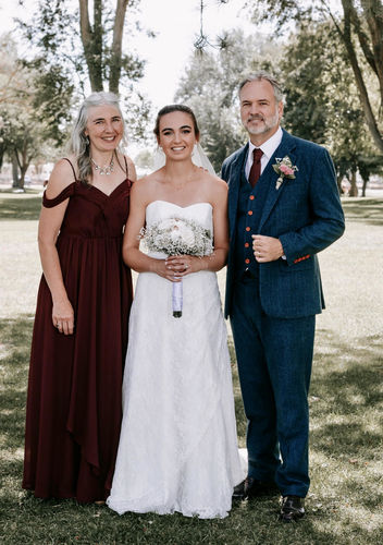 Customer photo review of Blue Herringbone Tweed 3 Piece Suit