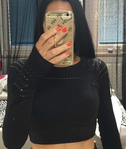Customer photo review of Crop Top UNIT Noir