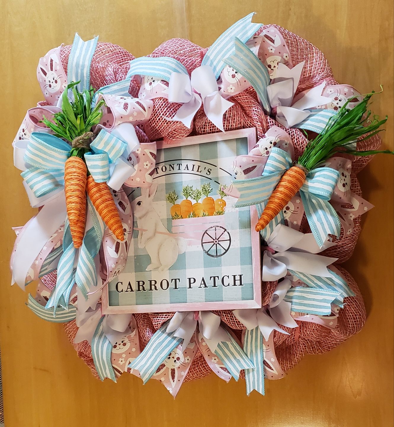 Customer photo review of 10"X10Yd Multi Poly Burlap Mesh Pink/White RP815937