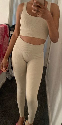 Customer photo review of Legging Taille haute COCOON Beige