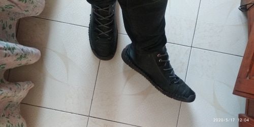 Customer photo review of Split Leather Mens Ankle Boots