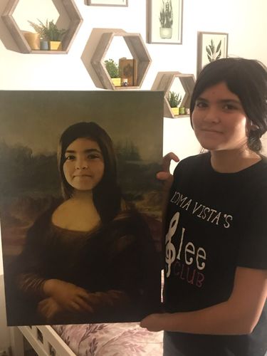 Customer photo review of Custom Portrait of The Mona Lisa, circa 1503