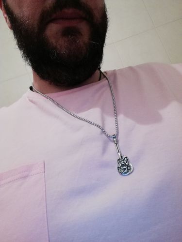Customer photo review of DEATH GUITAR  NECKLACE