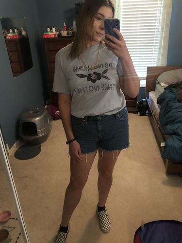 Customer photo review of Do No Harm, Take No Shit -- T-Shirt