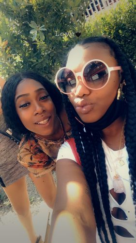 Customer photo review of Raw Amethyst/Rose Quartz Necklace