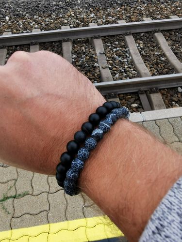 Customer photo review of Naturstein Pärchen-Armbänder