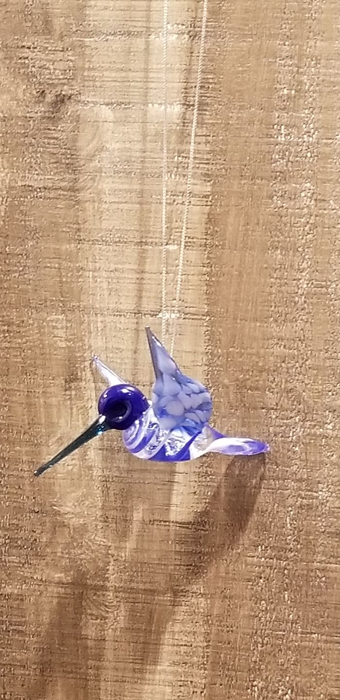 Customer photo review of Blue Glass Hummingbird with Infused Ash