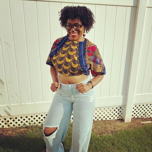 Customer photo review of Ripped Wide-Leg Jeans