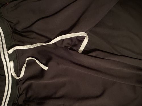 Customer photo review of Solid One Stripe Track Pants Black - Red (100-401)