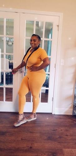 Customer photo review of Chill Vibes 2 Legging Set (Mustard)