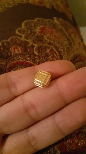 Customer photo review of Gold Canary Fancy Octagon Lab Diamond Earrings