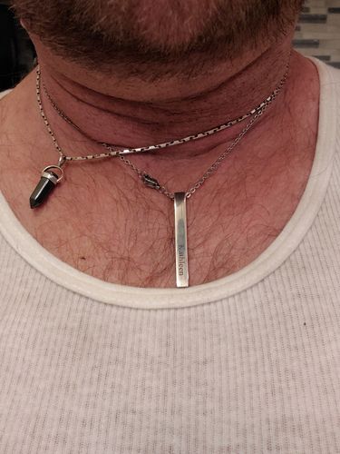 Customer photo review of Custom 3D Bar Necklace