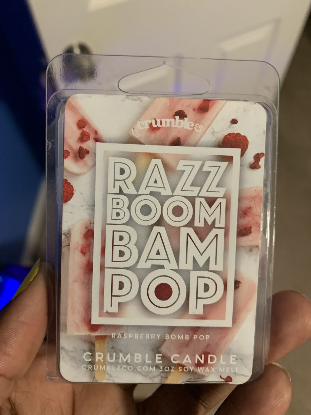 Customer photo review of Razz Boom Bam Pop! Wax Melts