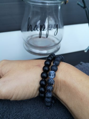 Customer photo review of Naturstein Pärchen-Armbänder