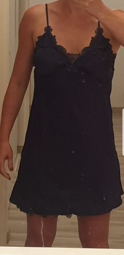 Customer photo review of Nuisette push up en Soie Bleu Marine