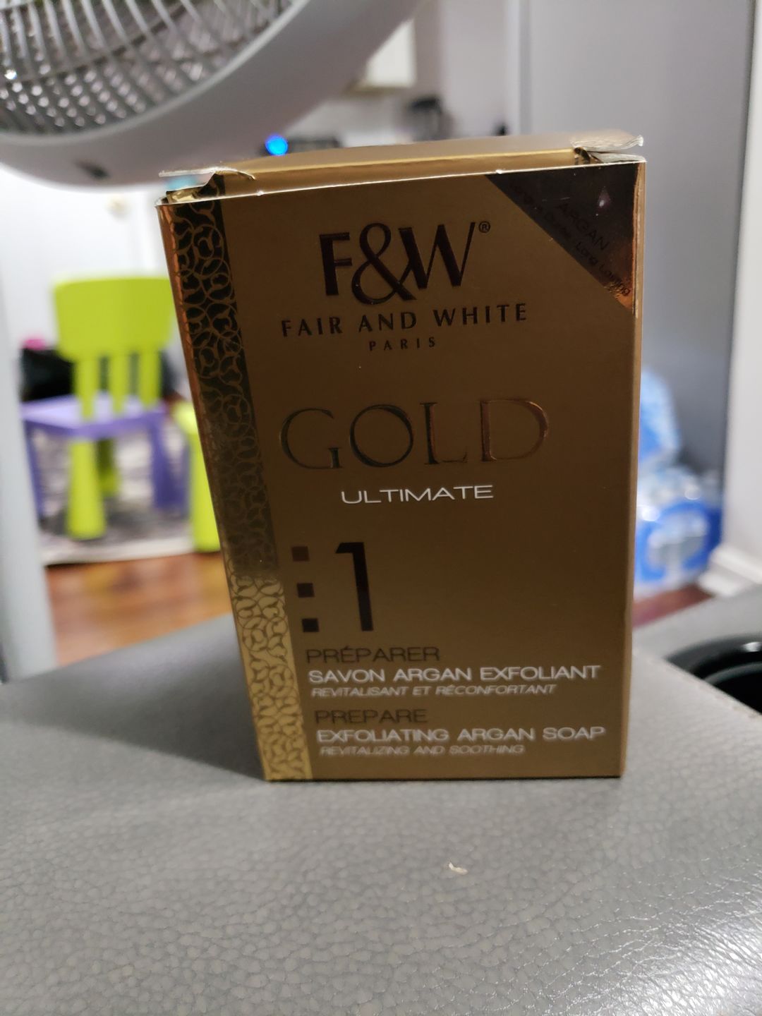 Customer photo review of Fair and White 1: Gold Argan Oil Exfoliating Soap 200g / 7oz