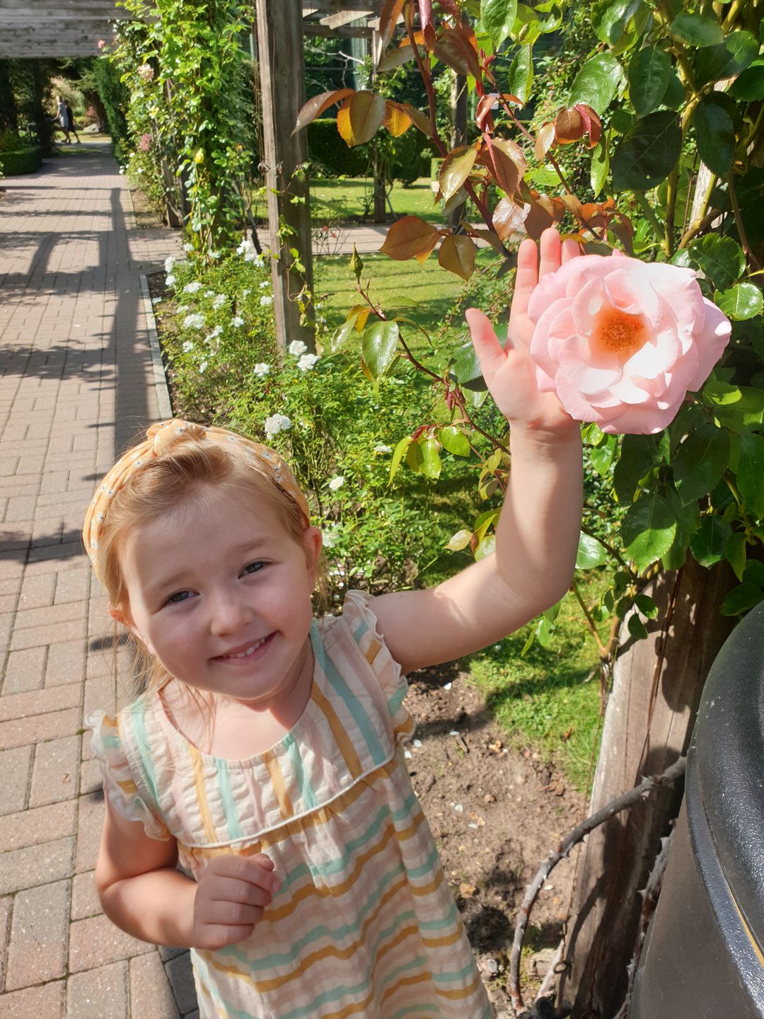 Customer photo review of Dusky Pink Seersucker Frill Dress