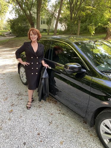 Customer photo review of Joseph Ribkoff Black Double-Breasted Suit Dress 194018 NEW