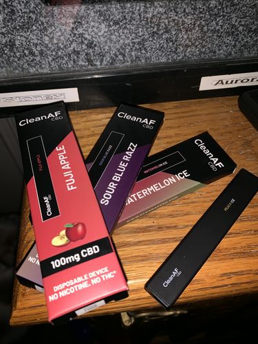 Customer photo review of 100 mg CBD Disposable Vape ~ CleanAF PUFF in 9 Flavors