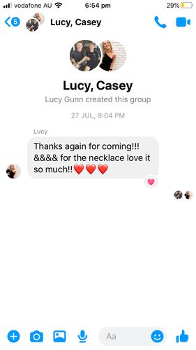Customer photo review of The Pearl Letter Necklace